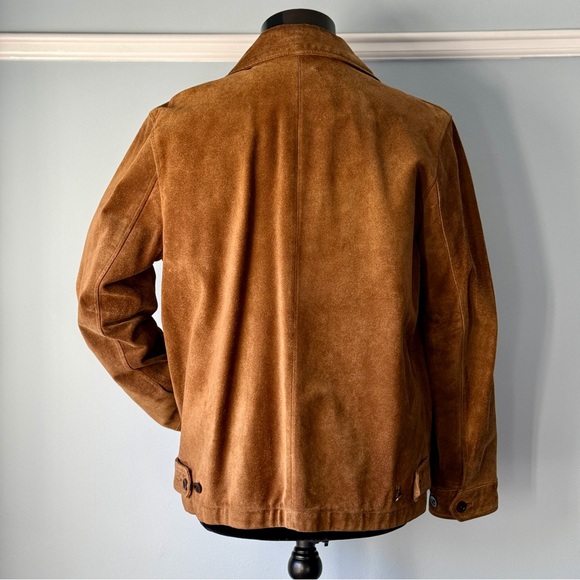 Men’s small Banana Republic cognac suede jacket - Picture 3 of 13